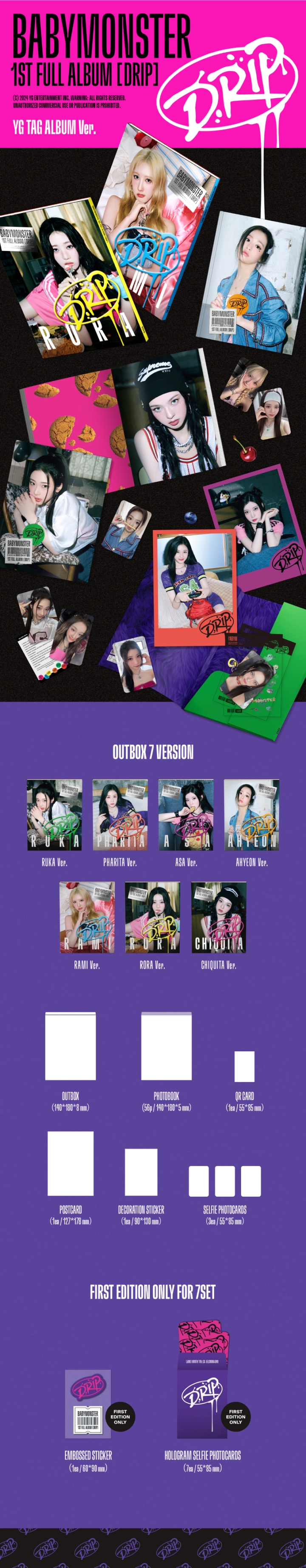 BABYMONSTER | 1st FULL ALBUM [DRIP] YG TAG ALBUM Ver.
