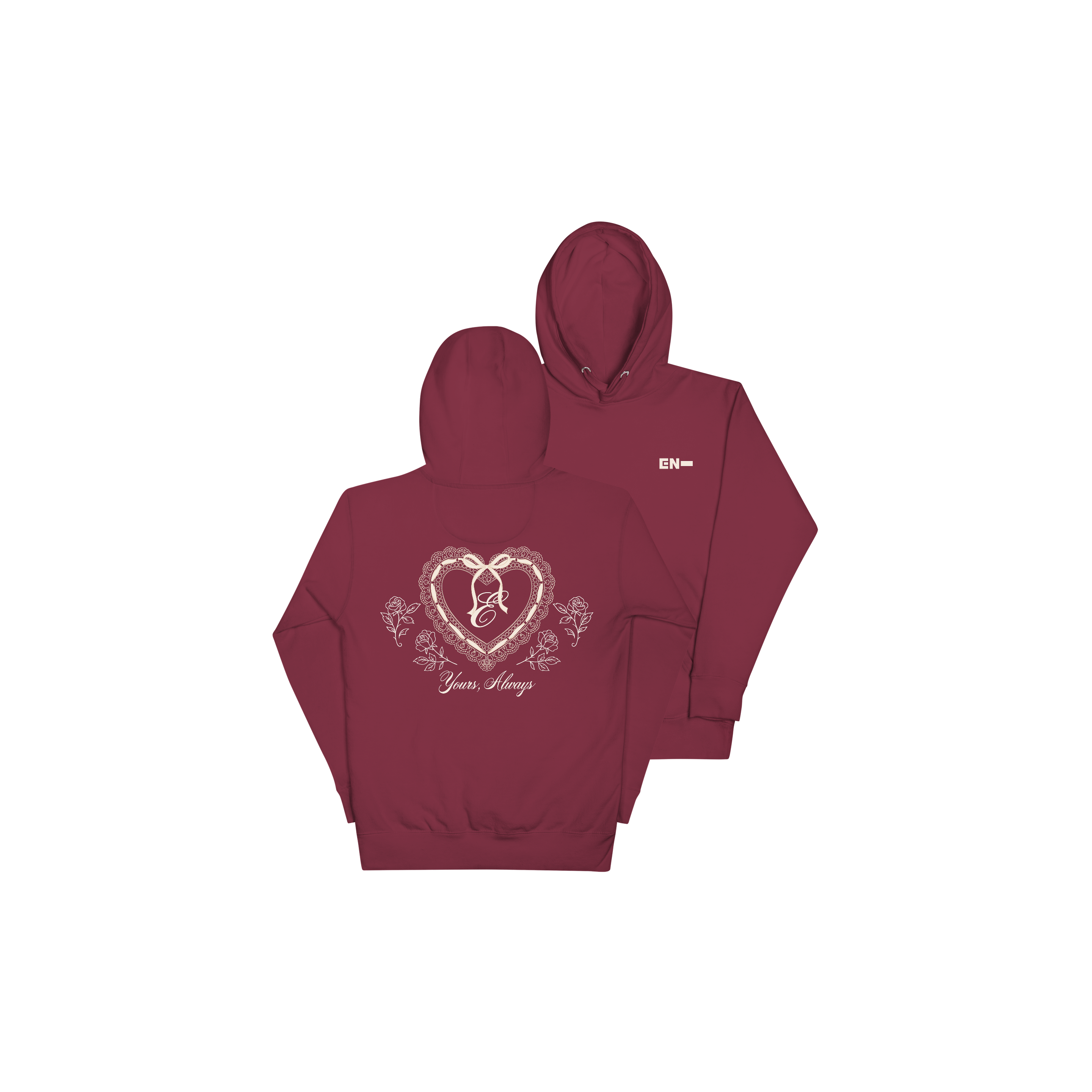 ENHYPEN | ENHYPEN Lace Heart Hoodie (Maroon)