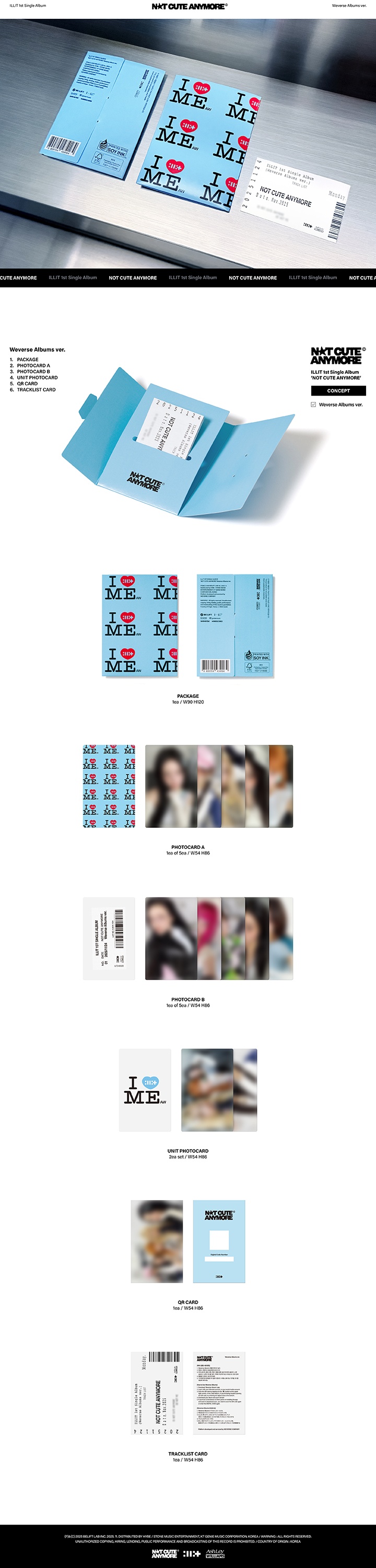 1st Single Album 'NOT CUTE ANYMORE' (Set) + (Weverse Albums ver.) 4 detail