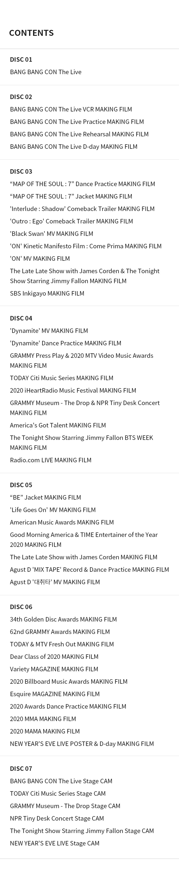 BTS MEMORIES OF 2019-2020 BLU-RAY SET 5 detail