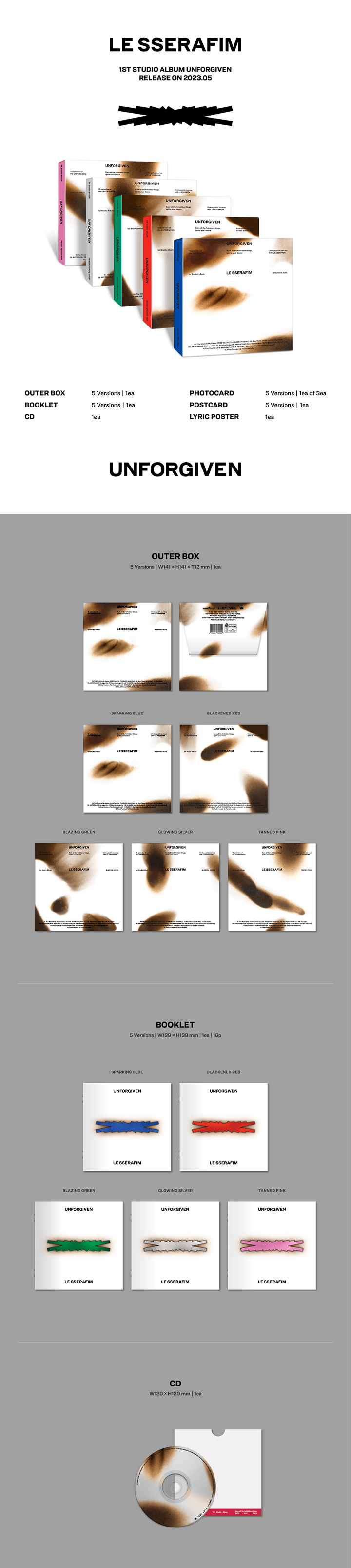 1st Studio Album 'UNFORGIVEN' (COMPACT Ver.) Random 3 detail