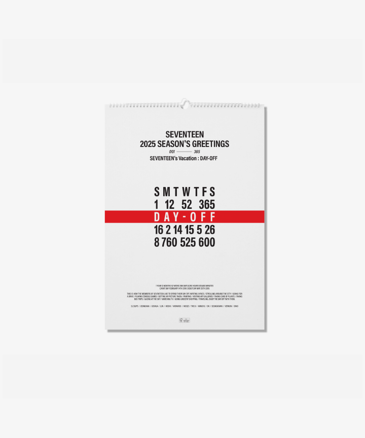 SEVENTEEN　韓国版 カレンダー　2018 SEVENTEEN 韓国版 カレンダー 2018 SEVENTEEN 2018 OFFICIAL SEASON'S