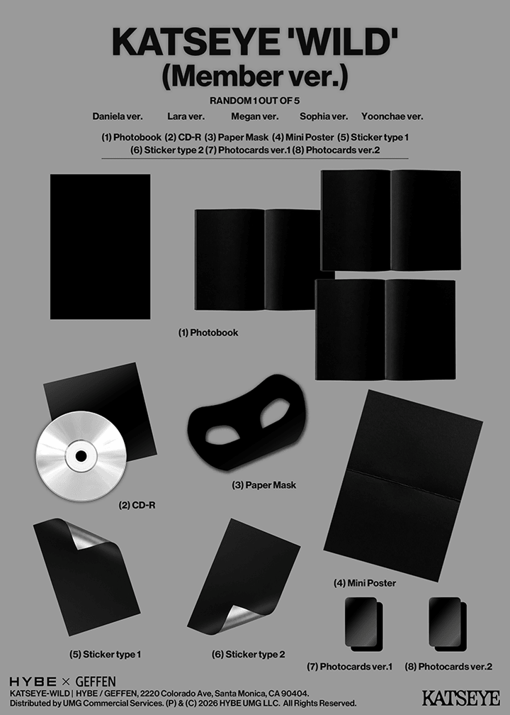 **KATSEYE 'WILD' (Member ver.) (Random)** — authentic K-POP merch sold by BYIT KPOP, fast worldwide shipping PHOTOCARD PHOHOCARD MARKET PHOCA - 100% authentic KPOP Goods by **BYIT KPOP** (Lightstick, Album, Keyring, Photo Card, MD, Figure etc KPOP Merch) - Worldwide shipping, Safe and Fast delivery guaranteed (официальный лайтстик, фанлайт, кей-поп мерч) — authentic K-POP goods (официальный мерч) sold by BYIT KPOP, worldwide shipping (доставка по всему миру)