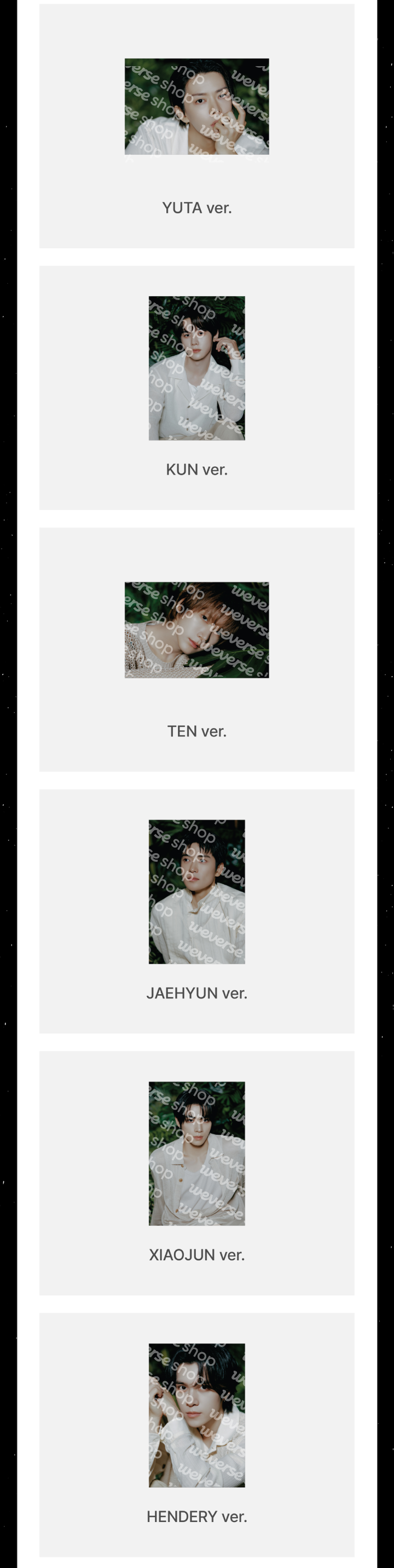 NCT 127 NEO DIMENSION Postcard (B Ver)