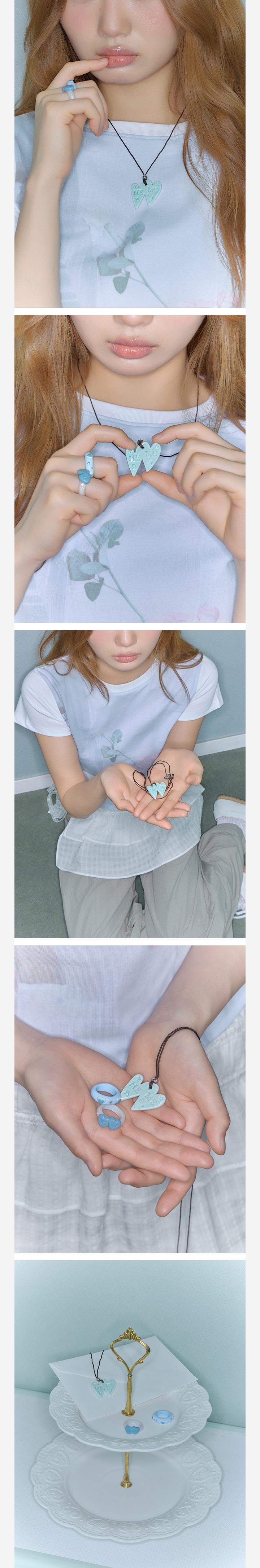 [ILL X NFF] Ceramic Heart Necklace 1 detail