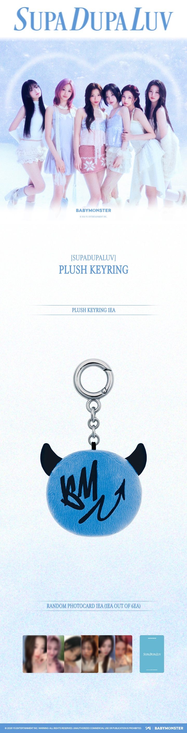 [SUPADUPALUV] BABYMONSTER PLUSH KEYRING 1 detail