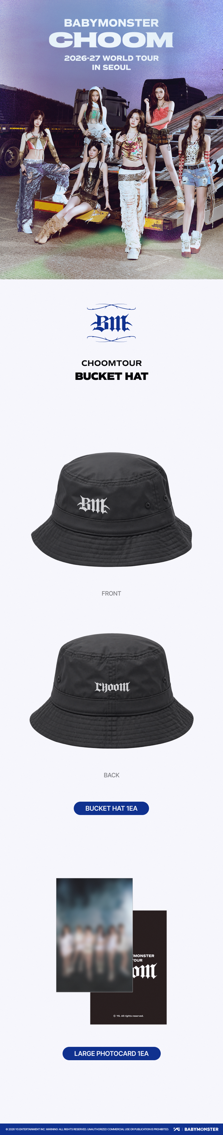 [CHOOMTOUR] BABYMONSTER BUCKET HAT 1 detail