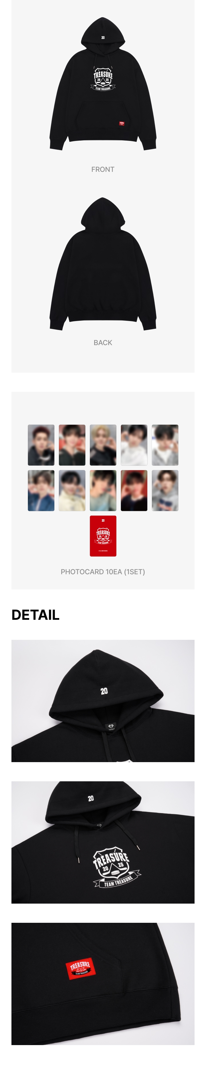 [TEAMTREASURE] TREASURE OVERFIT TEAM HOODIE 1 detail