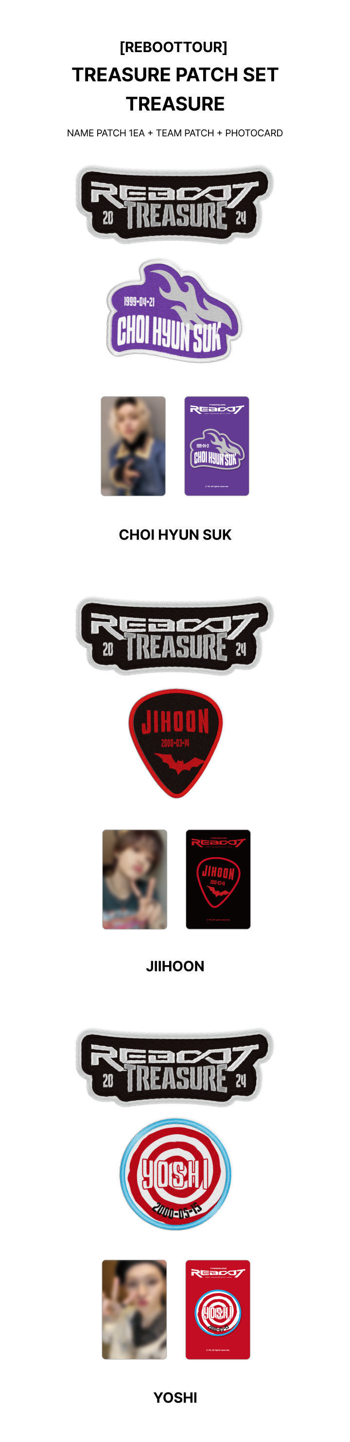 [REBOOTTOUR] TREASURE PATCH SET_TREASURE 1 detail