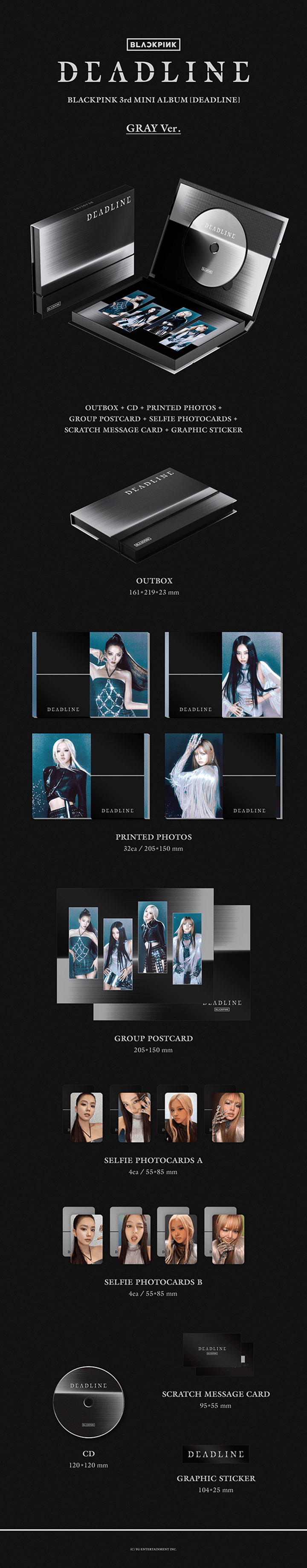 BLACKPINK 3rd MINI ALBUM [DEADLINE] GRAY Ver. 1 detail