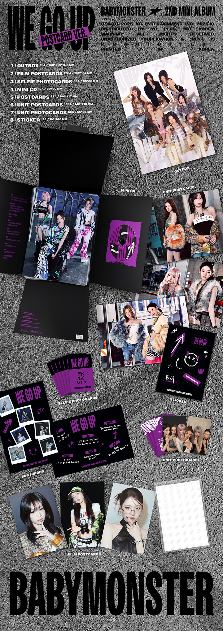 BABYMONSTER | BABYMONSTER 2nd MINI ALBUM [WE GO UP] POSTCARD Ver.