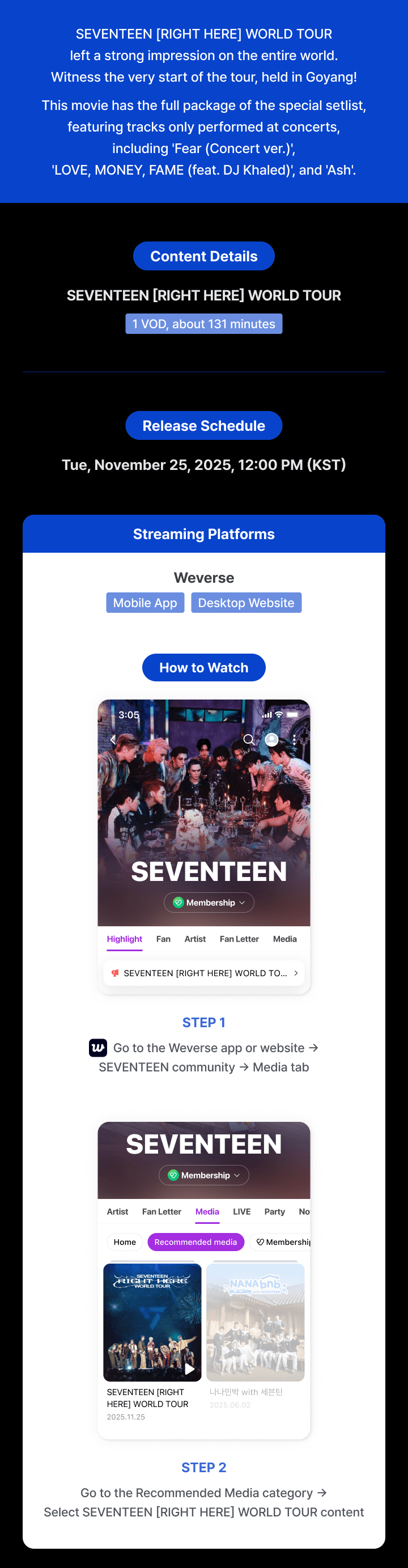 SEVENTEEN [RIGHT HERE] WORLD TOUR 1 detail