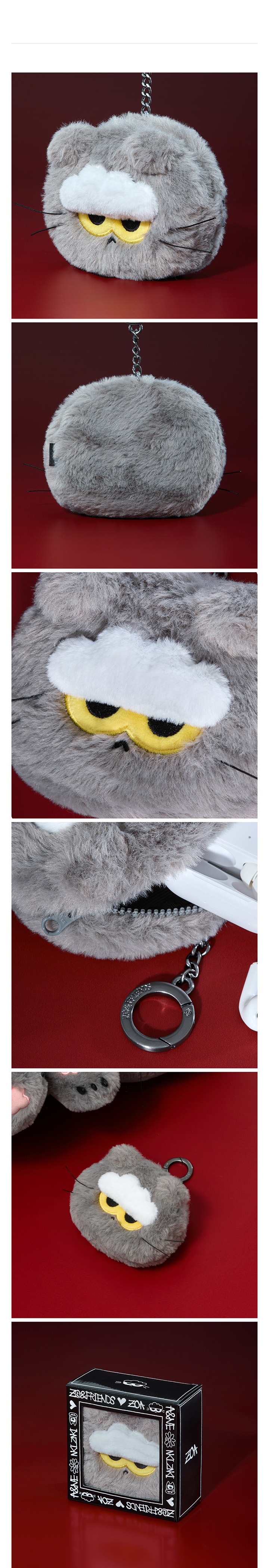 [ZOAFUL WINTER] ZOA FACE POUCH KEYRING 1 detail