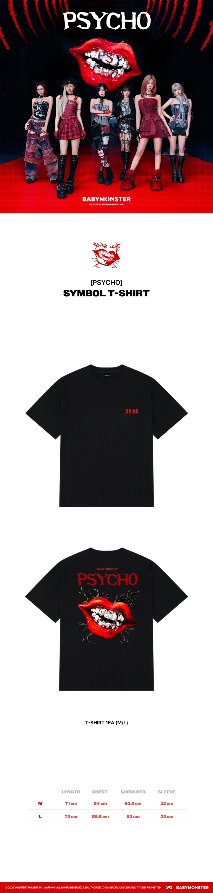 [PSYCHO] BABYMONSTER SYMBOL T-SHIRT 1 detail
