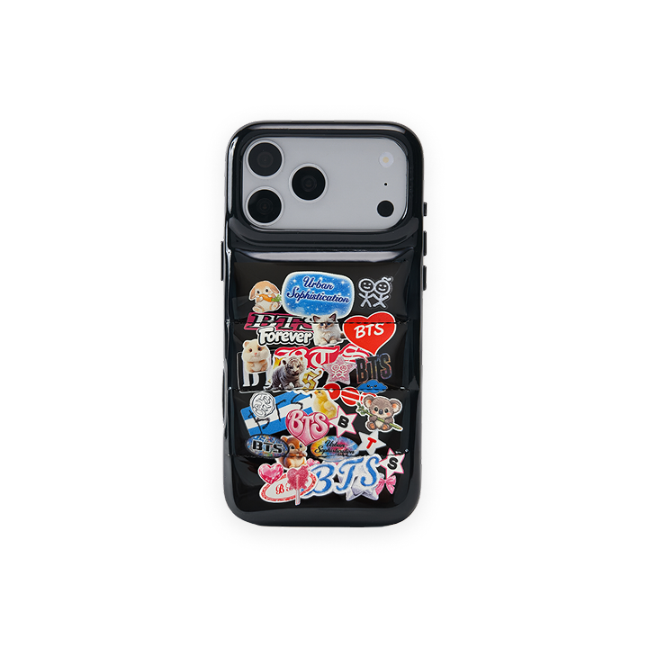 The Puffer Case® - BTS Stickers in Black