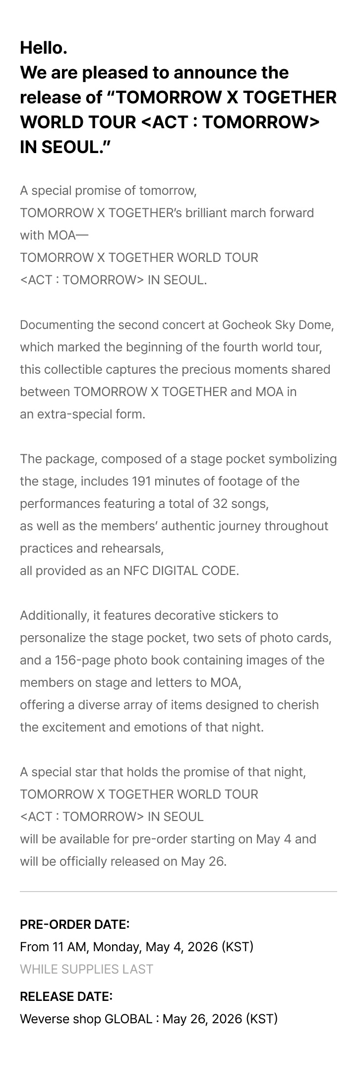 TOMORROW X TOGETHER WORLD TOUR <ACT : TOMORROW> IN SEOUL 4 detail