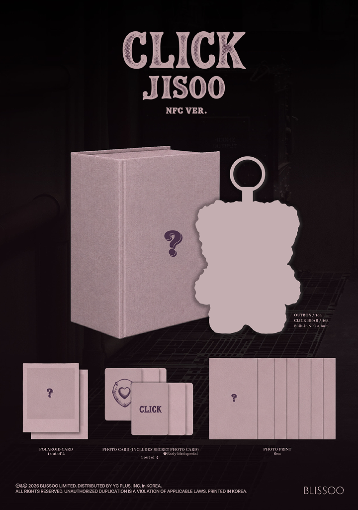 JISOO CLICK Single Album [click] Click Baby Bear Nfc Ver.