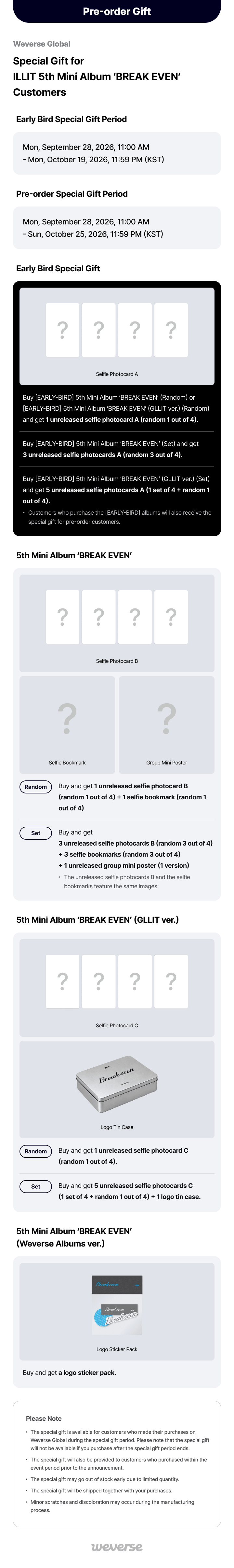 [EARLY-BIRD] 5th Mini Album ‘BREAK EVEN’ (Random) 0 detail