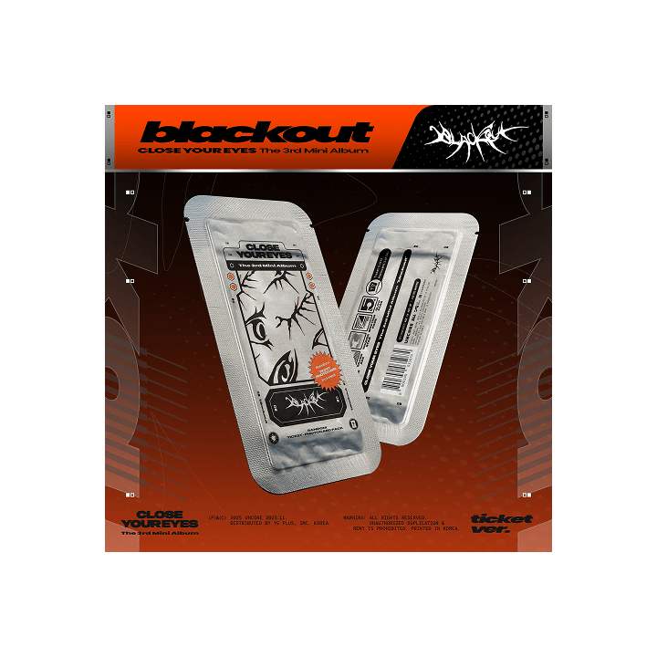 Album K-pop Close Your Eyes Blackout [Eyes Ver.] – Version Jang Yeojun – Inclus Cartes Et Porte-clés