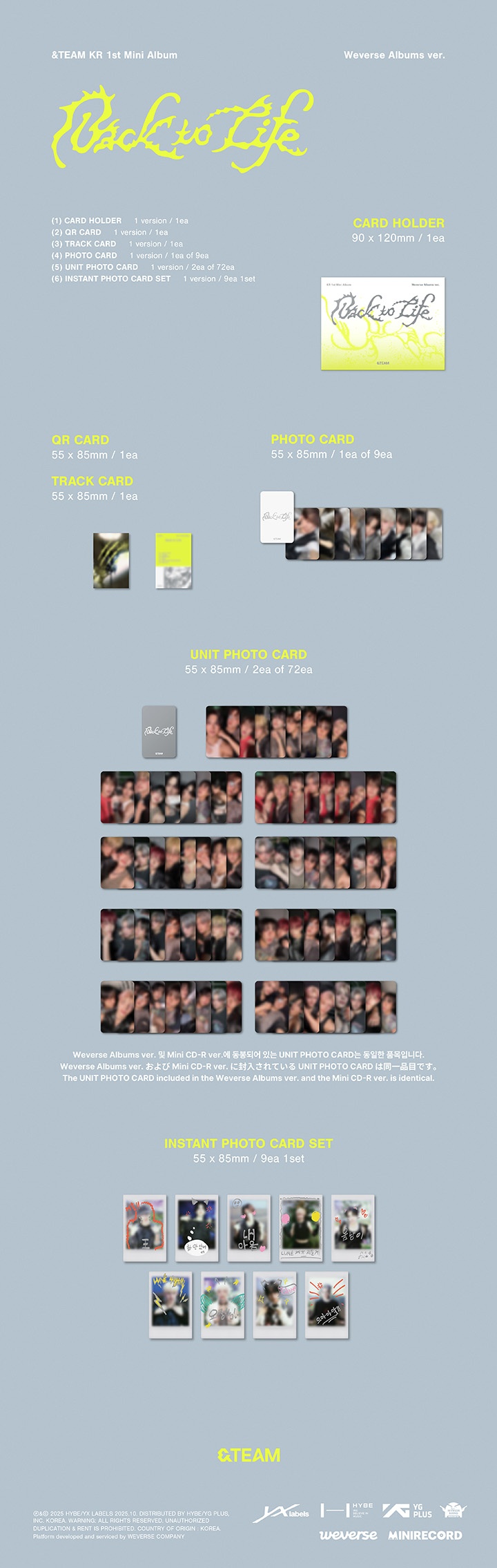 KR 1st Mini Album 'Back to Life' Photocard Box (Weverse Albums ver.) 1 detail