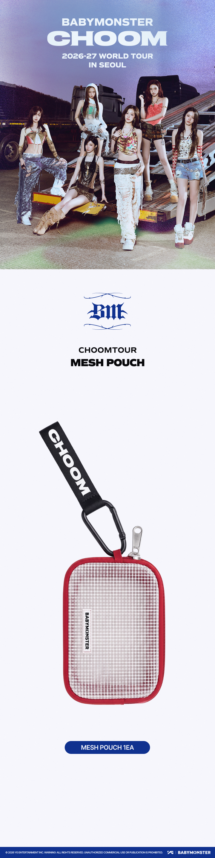 [CHOOMTOUR] BABYMONSTER MESH POUCH 1 detail