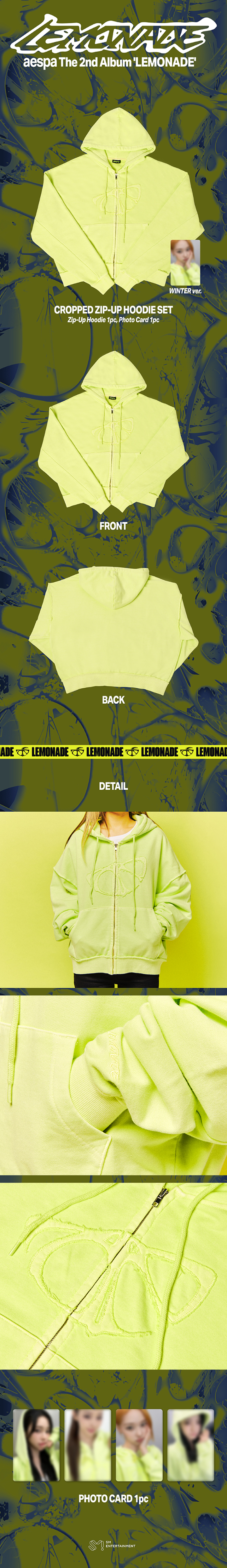 aespa WEEK - MAKE IT LEMONADE Cropped Zip-up Hoodie Set