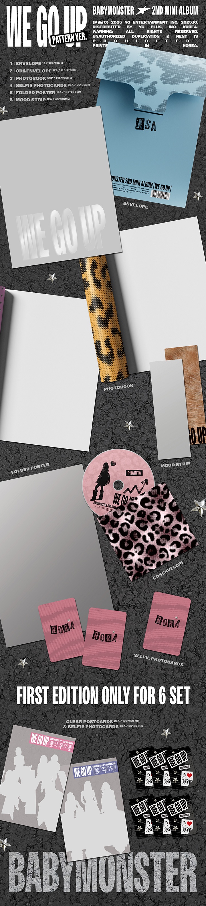 BABYMONSTER 2nd MINI ALBUM [WE GO UP] PATTERN Ver. SET 1 detail