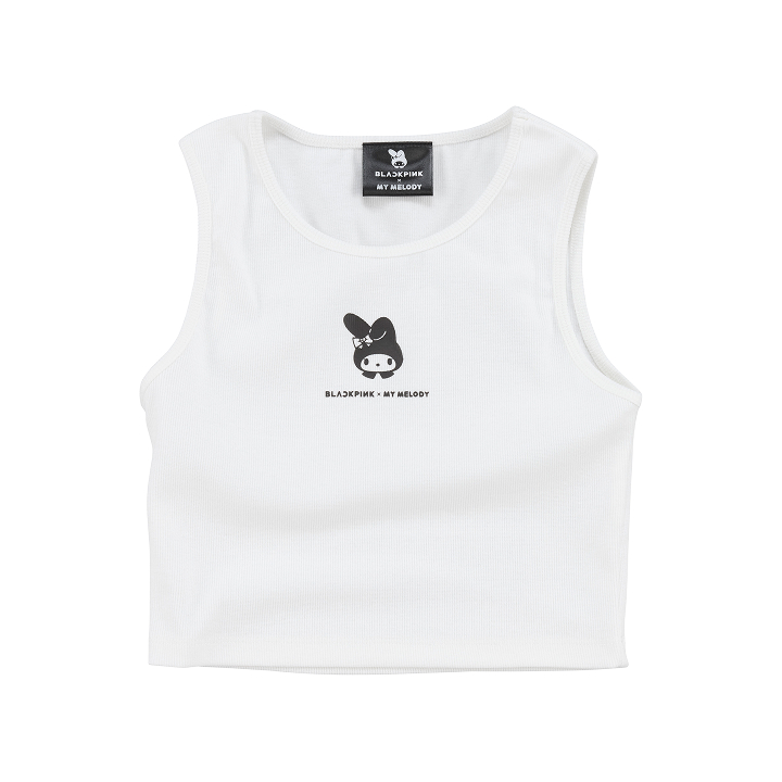 [BLACKPINK × My Melody]【マイメロディ】クロップドタンクトップ(WHITE)