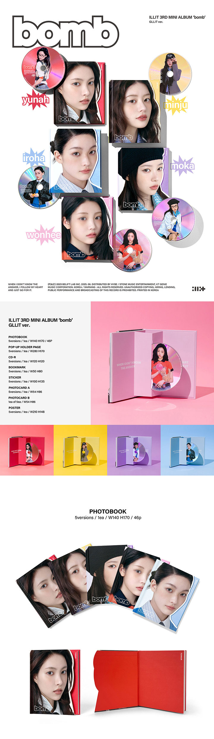 ILLIT bomb 【weverse shop限定特典】 Illit Bomb ILLIT - BOMB 3RD MINI ALBUM WEVERSE SHOP GIFT GLLIT