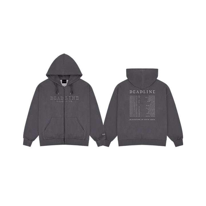 [DEADLINETOUR] BLACKPINK LOGO APPLIQUE ZIP-UP HOODIE
