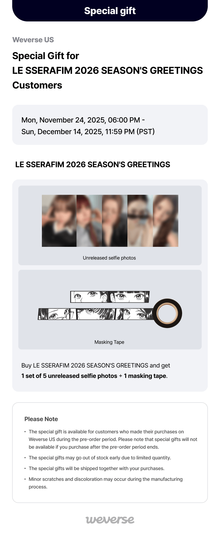 LE SSERAFIM 2026 SEASON’S GREETINGS 0 detail