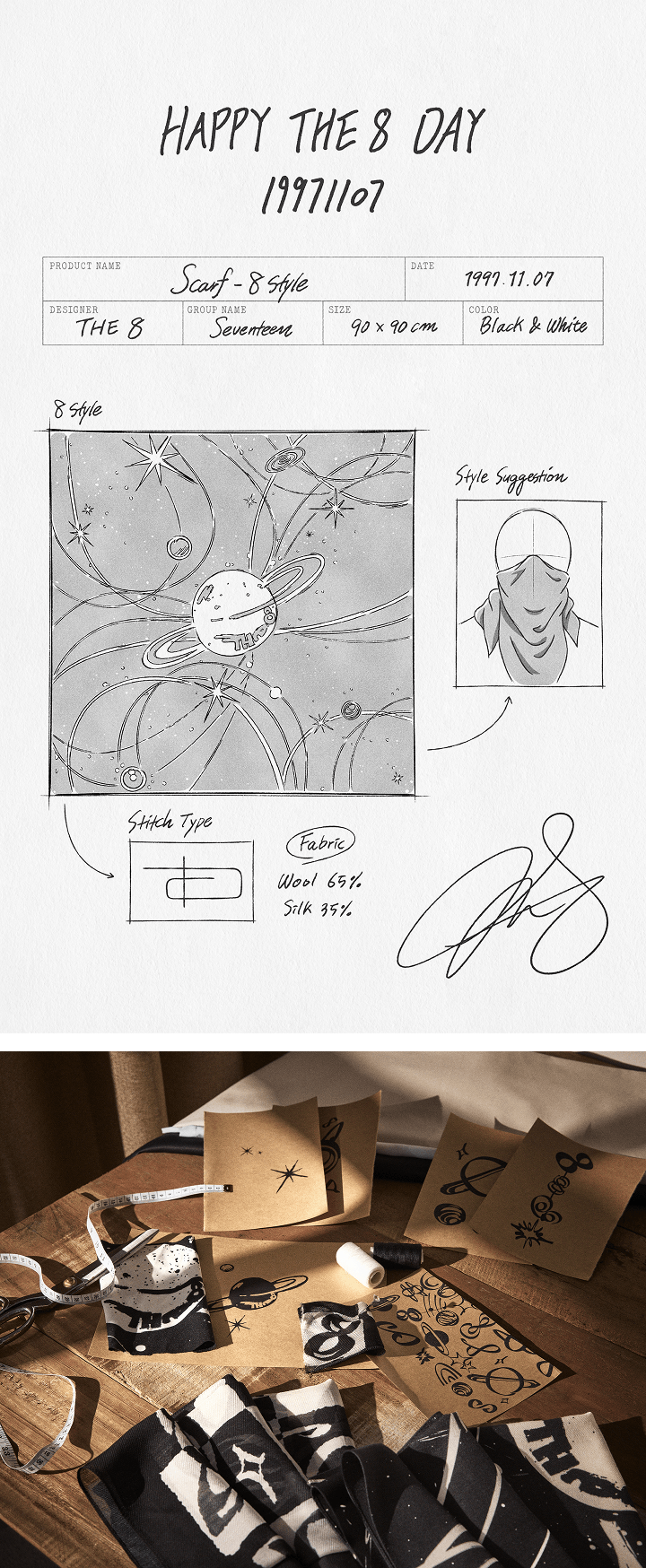 HAPPY THE 8 DAY [SCARF-8 style] 0 detail