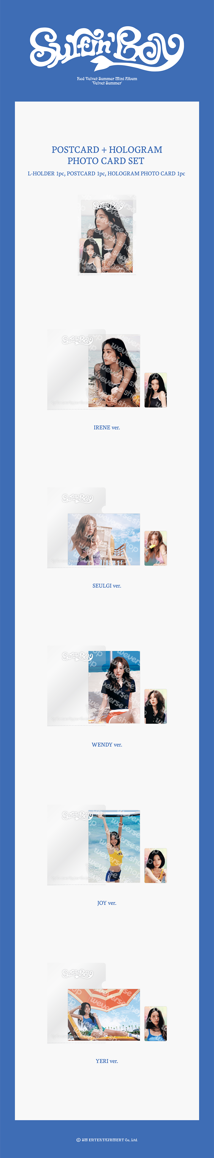 Red Velvet Velvet Summer Postcard + Hologram Photo Card Set