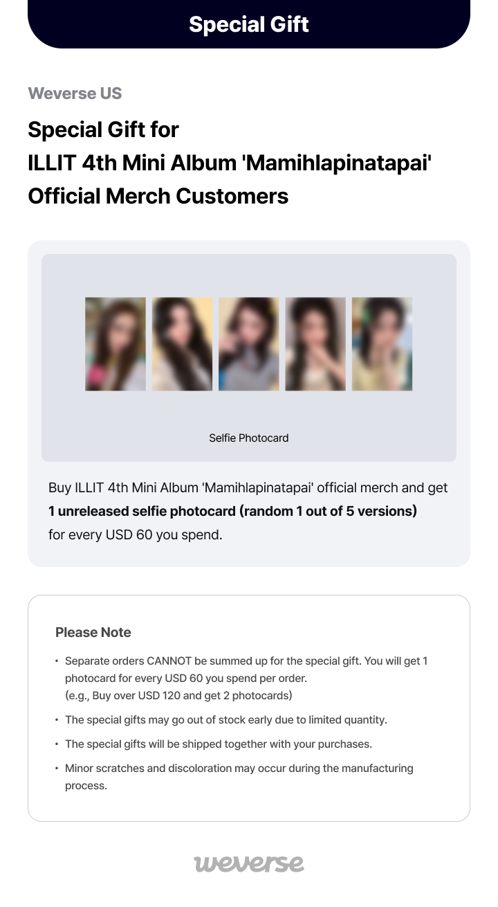 Weverse US] Special Gift for ILLIT 4th Mini Album