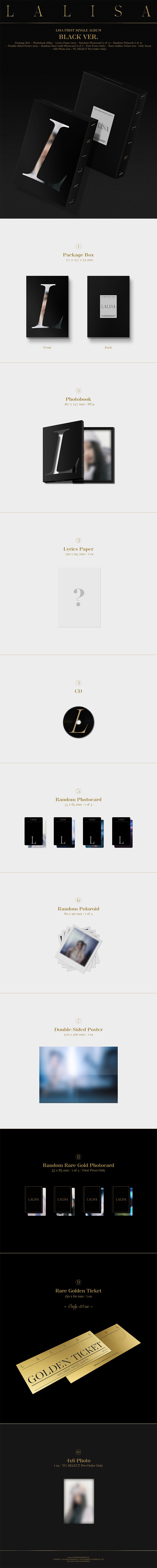 LISA FIRST SINGLE ALBUM LALISA Black Ver. 1 detail