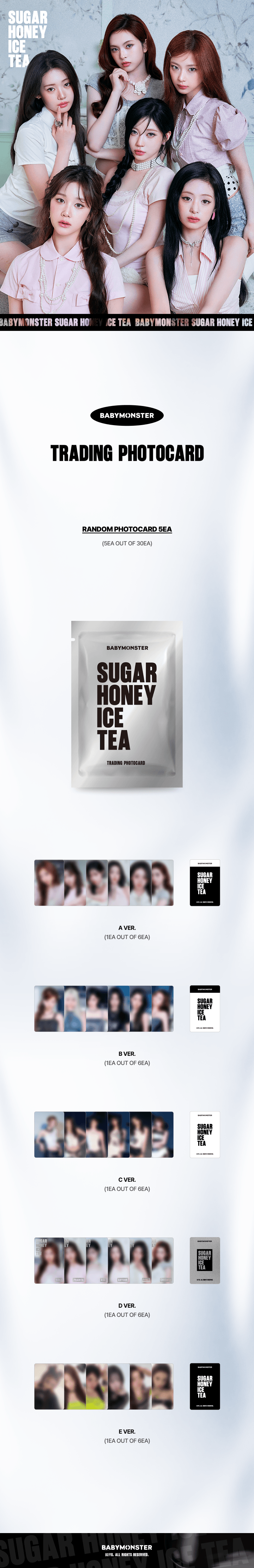 [SUGARHONEY] BABYMONSTER TRADING PHOTOCARD 1 detail