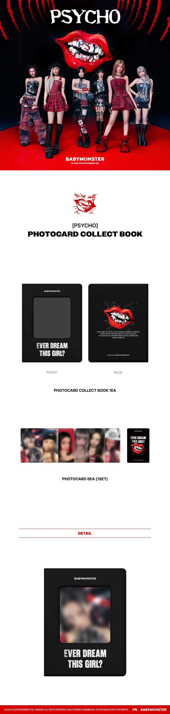 [PSYCHO] BABYMONSTER PHOTOCARD COLLECT BOOK 1 detail