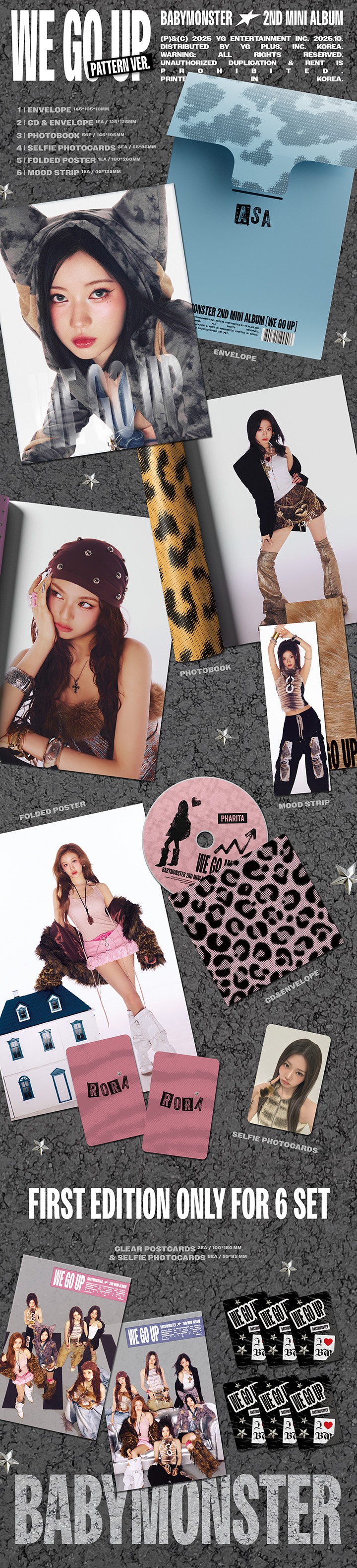 BABYMONSTER 2nd MINI ALBUM [WE GO UP] PATTERN Ver. SET 1 detail