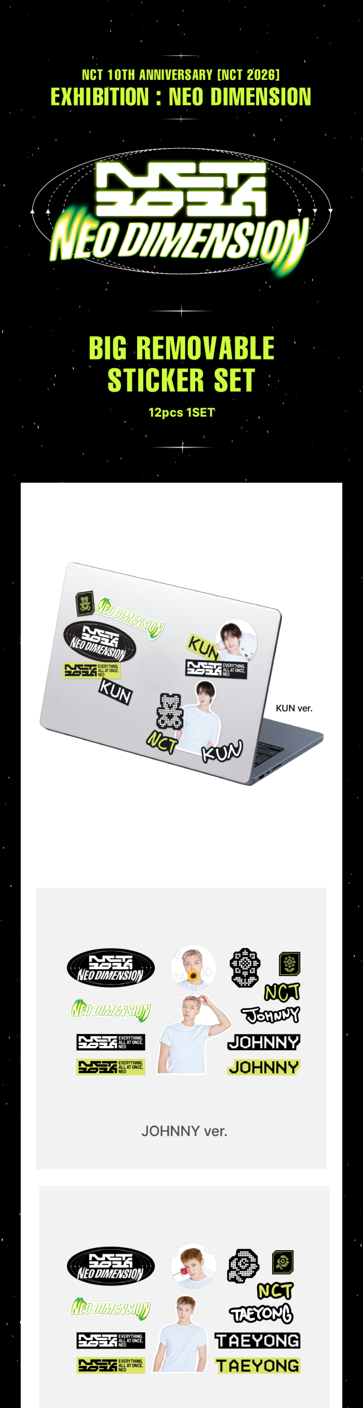 NCT 127 NEO DIMENSION Big Removable Sticker Set