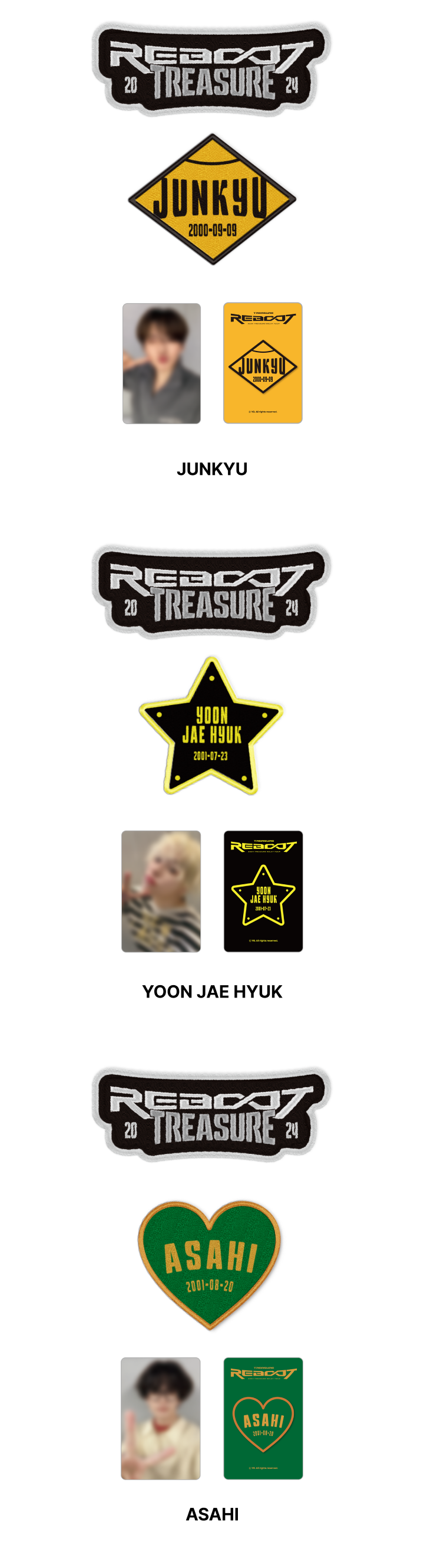 [REBOOTTOUR] TREASURE PATCH SET_TREASURE 2 detail