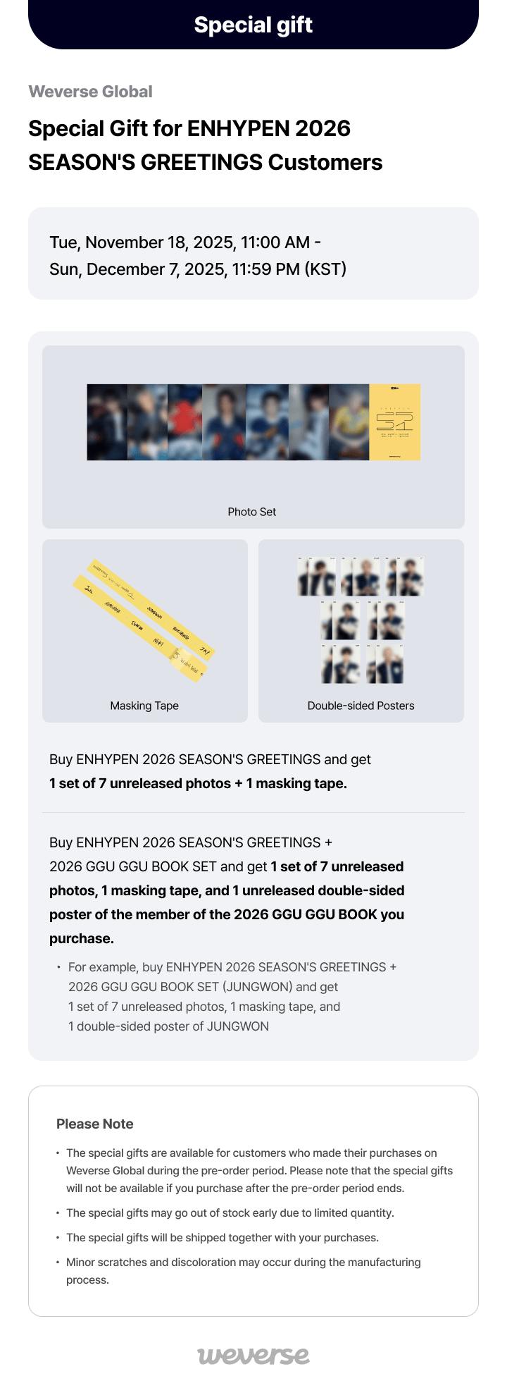 ENHYPEN 2026 SEASON'S GREETINGS / 2026 GGU GGU BOOK (SET) 1 detail