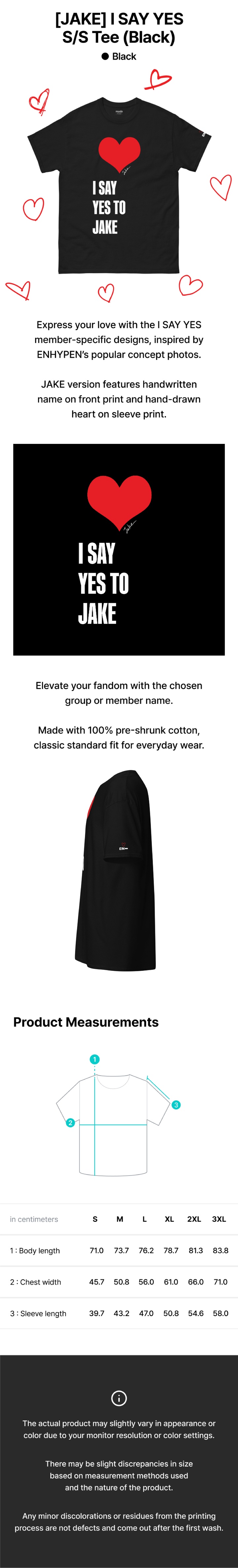 [JAKE]  I SAY YES S/S Tee (Black) 0 detail