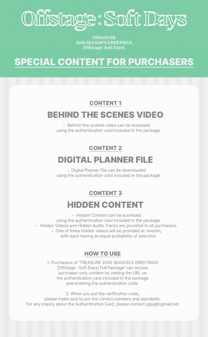 TREASURE 2026 SEASON'S GREETINGS [Offstage : Soft Days] Full Package  2 detail