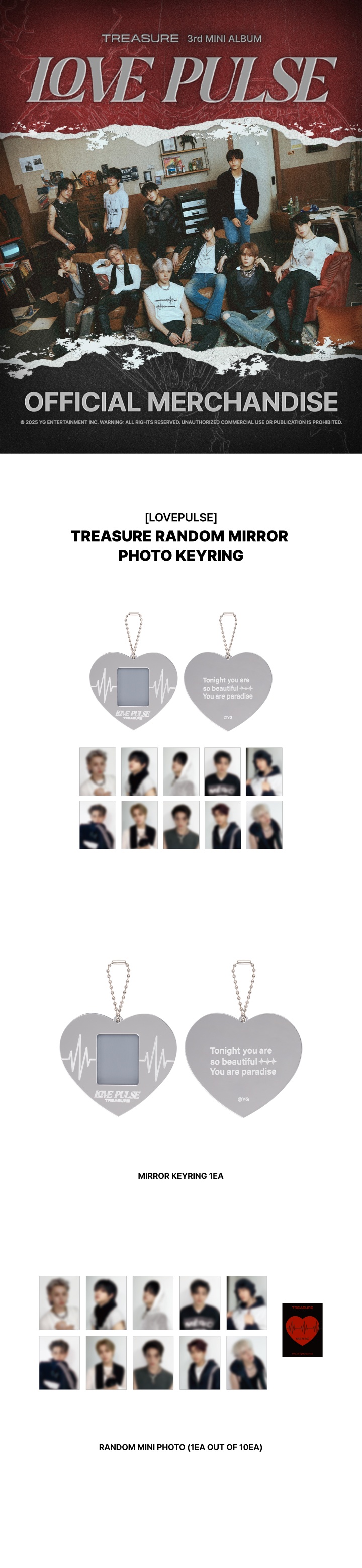 [LOVEPULSE] TREASURE RANDOM MIRROR PHOTO KEYRING 0 detail