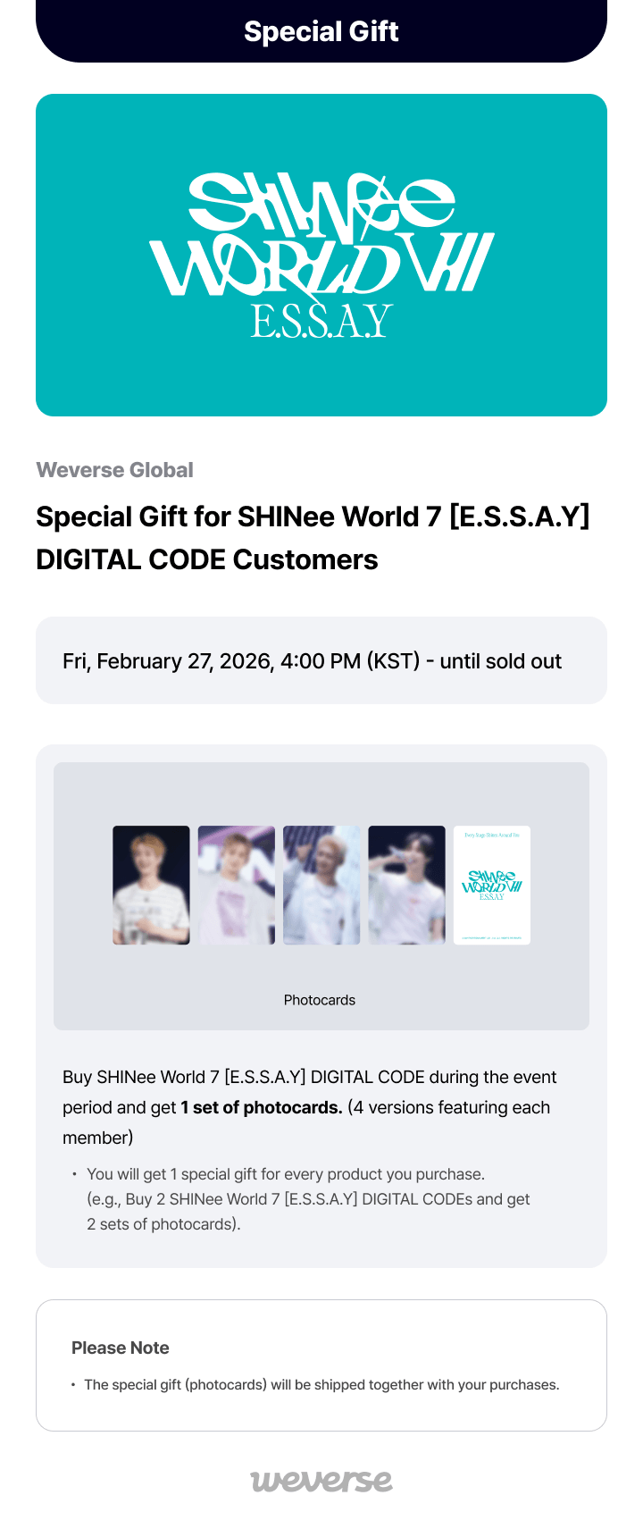 SHINee World 7 [E.S.S.A.Y] DIGITAL CODE 0 detail