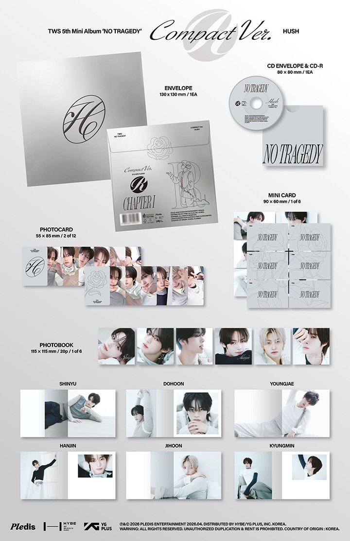 5th Mini Album 'NO TRAGEDY' COMPACT Ver. (HUSH) (Set) 0 detail