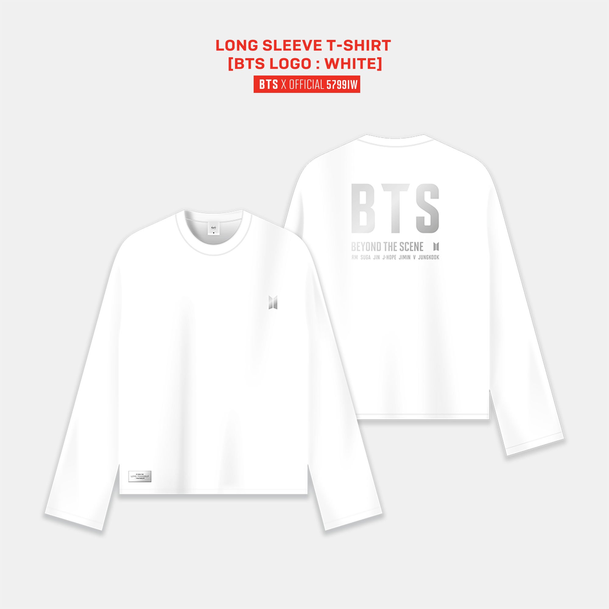 BTS | LONG SLEEVE T-SHIRT [BTS LOGO : WHITE] L