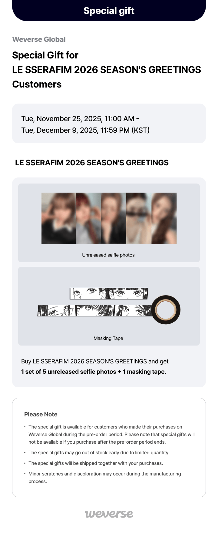 LE SSERAFIM 2026 SEASON’S GREETINGS 0 detail