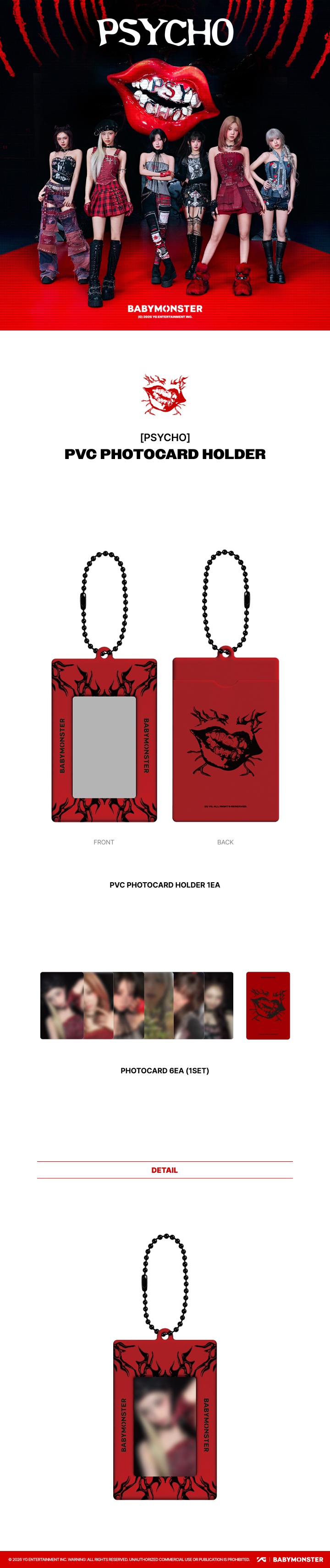[PSYCHO] BABYMONSTER PVC PHOTOCARD HOLDER 1 detail