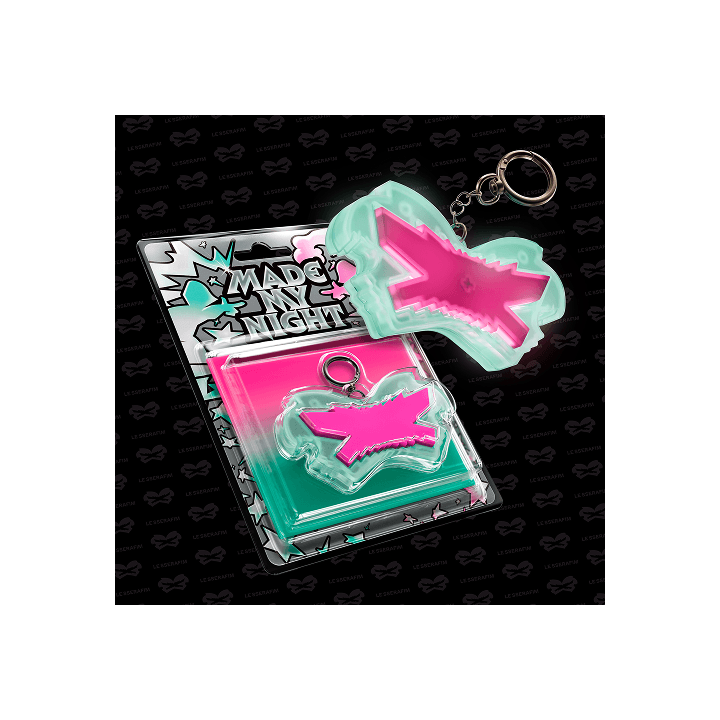 LE SSERAFIM – 2nd Single Album ‘Made My Night’ Glow Clicker Keychain (Pink ver.)